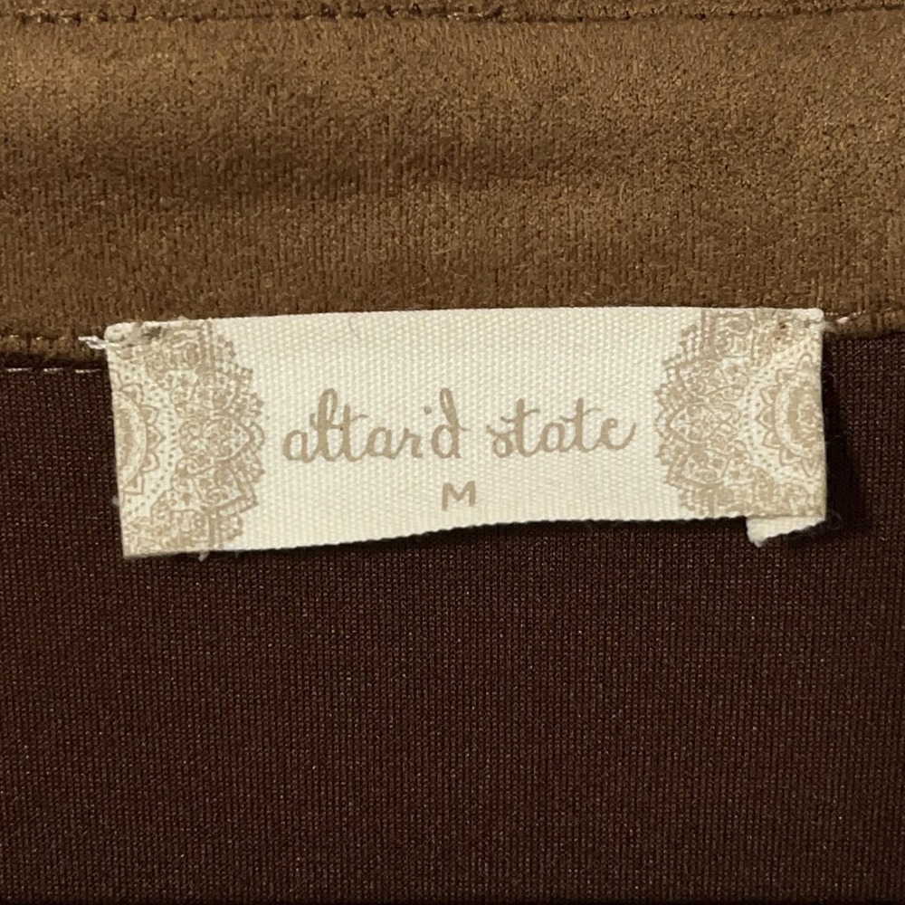 Altar'd State Jacket Womens Medium Camel Brown Faux Suede Shacket Oversized - Picture 4 of 12